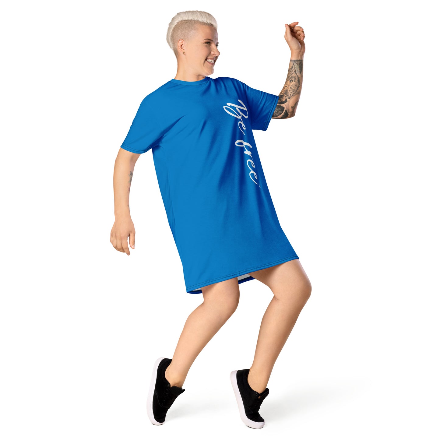 Be free T-shirt dress (Royal Blue)