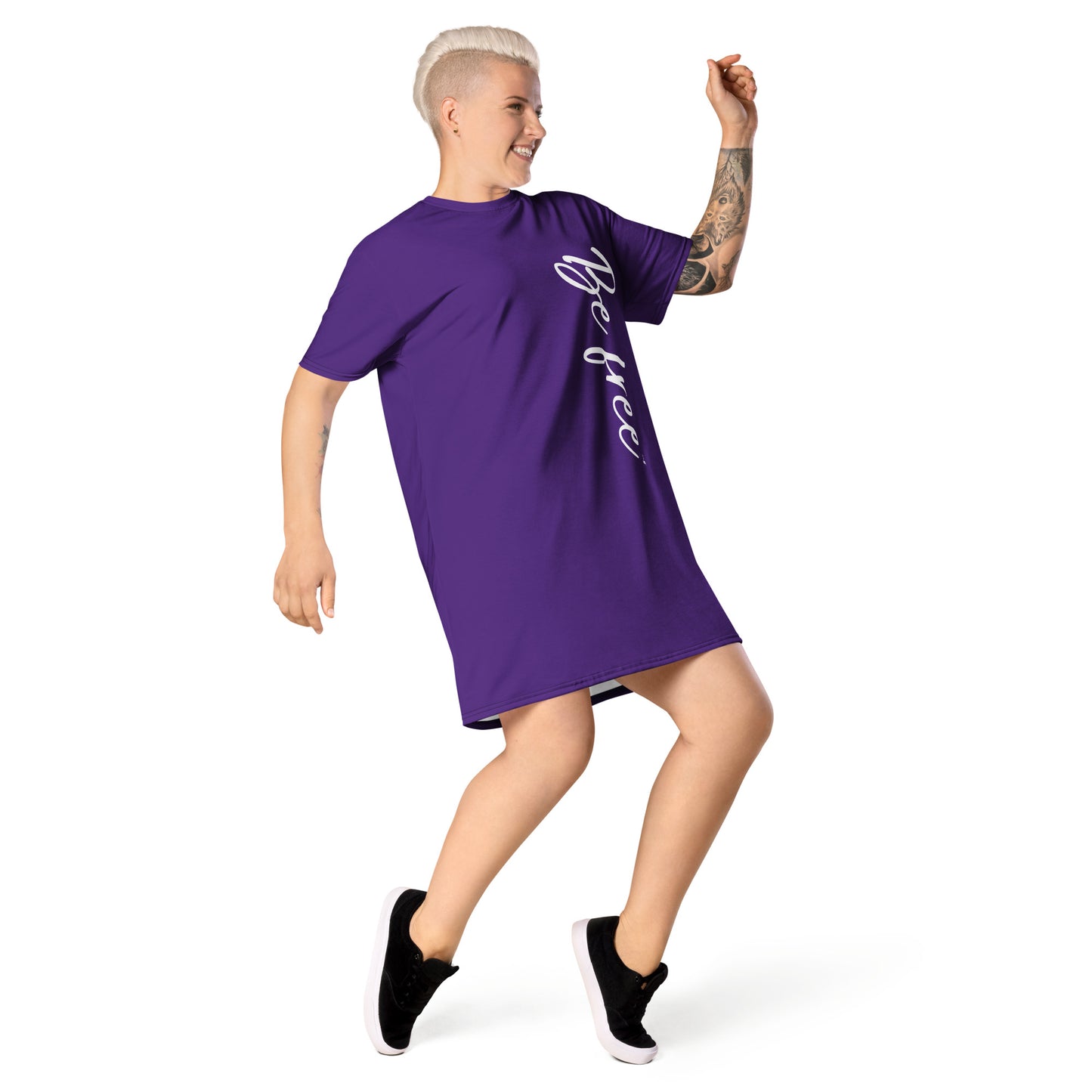 Be free T-shirt dress (purple)
