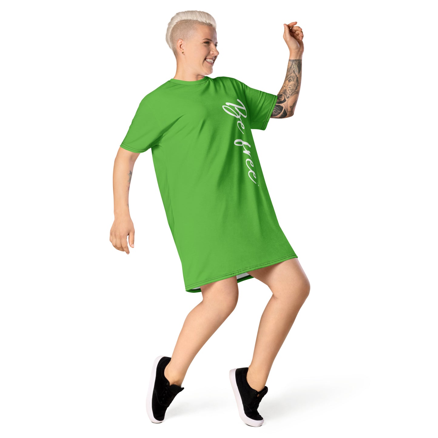 Be free T-shirt dress (spring green)