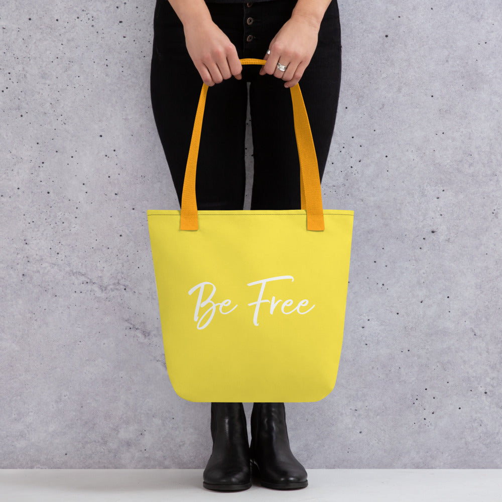 Be free tote bag (lemon)