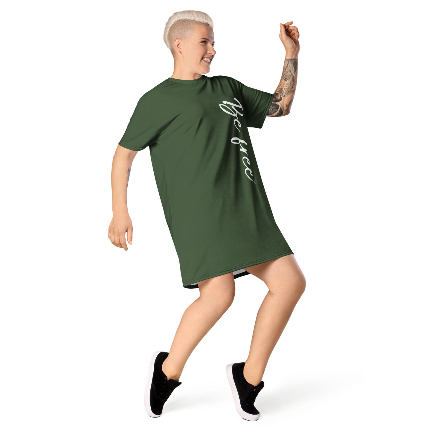 Be free T-shirt dress (Olive)