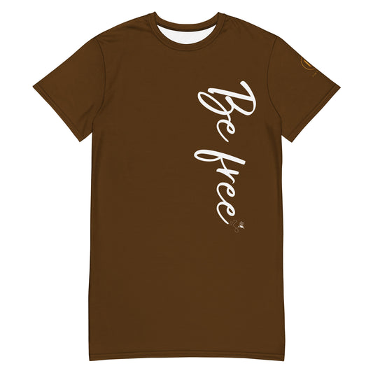 Be free T-shirt dress (Brown)