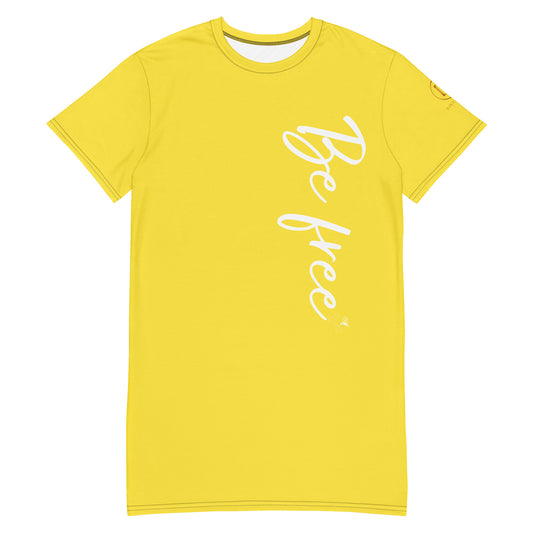 Be free T-shirt dress (yellow)