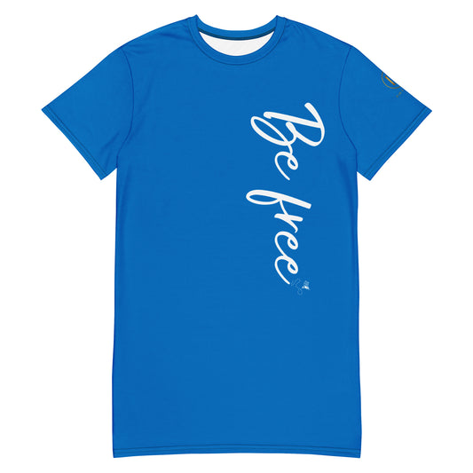 Be free T-shirt dress (Royal Blue)