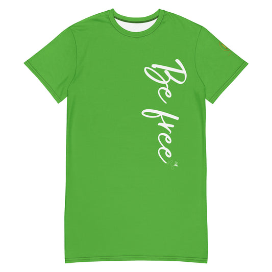 Be free T-shirt dress (spring green)