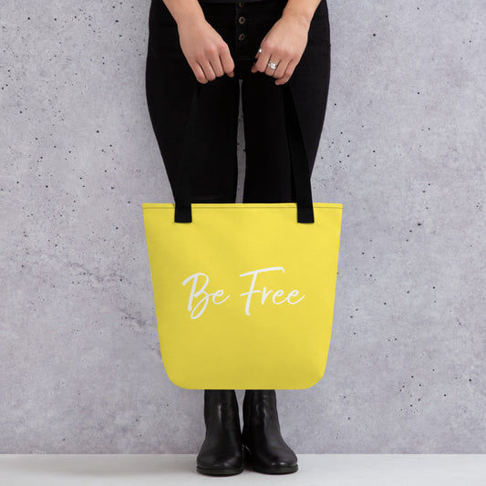 Be free tote bag (lemon)